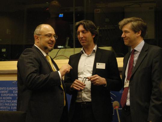 С Ivo Volman (Европейска Комисия) и Harry Verwayen (Eвропеана) по време на третата конференция, посветена на Европеана