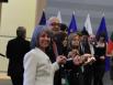 Emil Stoyanov and the Vice-President of the Republic of Bulgaria Margarita Popova are leading the "horo" dance during the celebration in Brussels